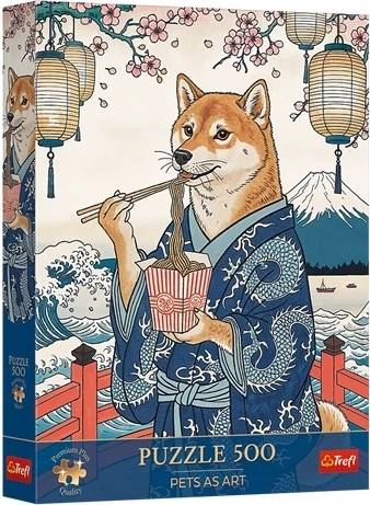 Trefl Puzzle Premium Plus Pets as Art: Shibina nudlová meditace, 500 dílků