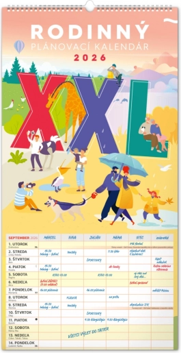 Nástěnný kalendář Rodinný plánovací XXL 2026