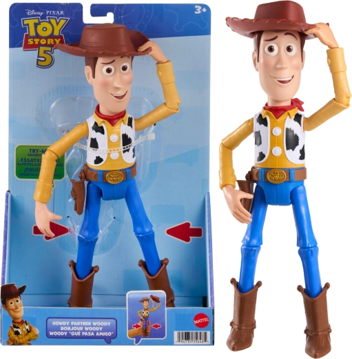 Figurka Woody z Disney Toy Story 5 s funkcí sundání klobouku, 31 cm