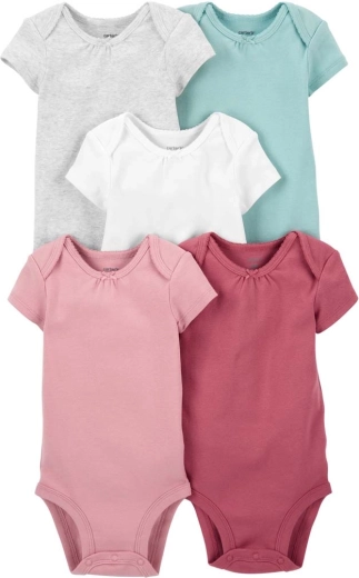 Carter's dívčí bavlněné body s krátkým rukávem 5 ks, velikost 56