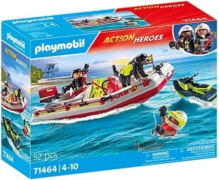 Sada figurek Action Heroes Požární loď s vodním skútrem