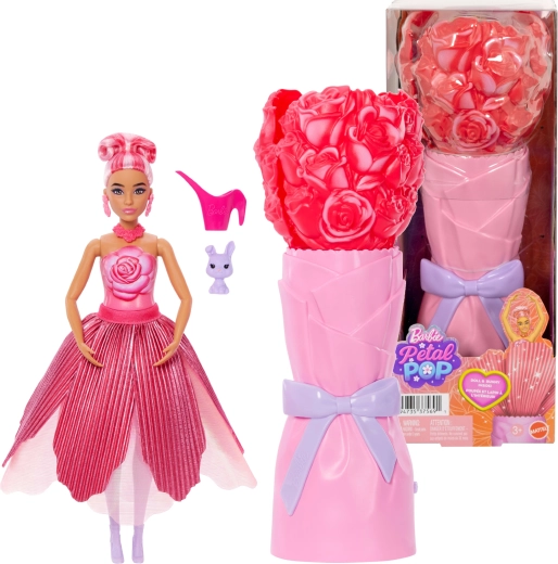 Panenka Barbie Petal Pop květinové překvapení červené růže s doplňky