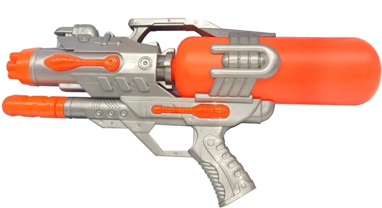 Velká vodní pistole s pumpou 45 cm, oranžová - 1 kus