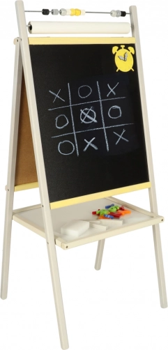 Dětská magnetická tabule s počítadlem a rolí papíru 45x40x100 cm