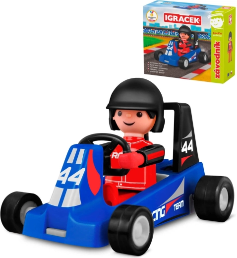 Efko Igráček závodník s modrou motokárou