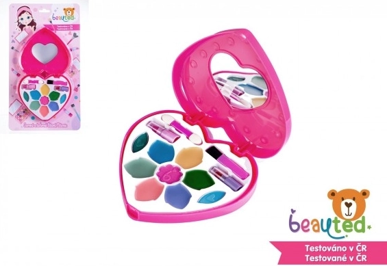 Dětská sada líčení Beauted srdcová paletka se zrcátkem