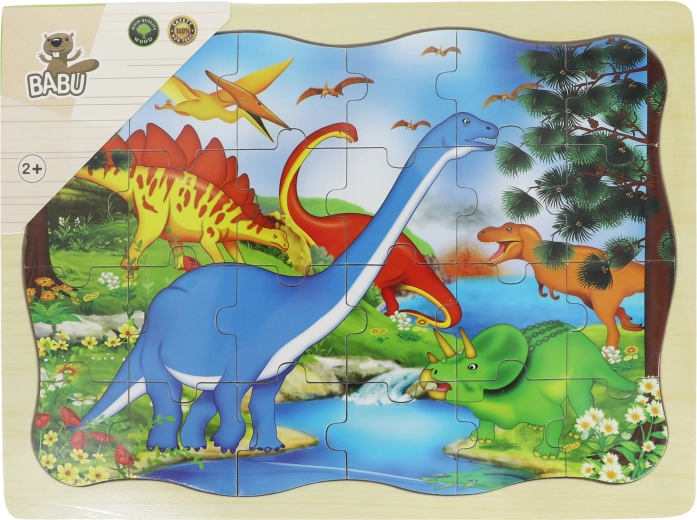 Babu dřevěné puzzle dinosauři 24 dílků
