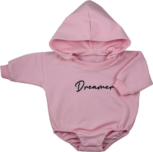 Kojenecké baggy body s kapucí Koala Dreamer – růžové