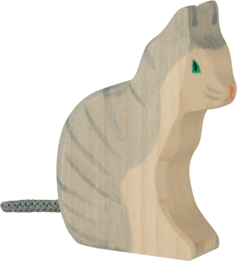 Holztiger kočka sedící - 1 kus