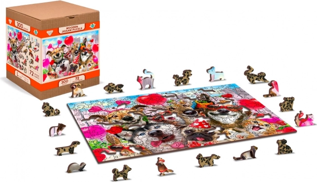 Dřevěné puzzle Čas na párty 2v1