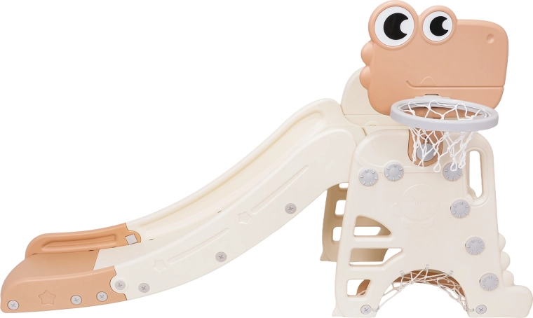 Dětská skluzavka Dino 3v1 s košem a brankou