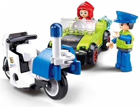 Sluban Metropolis Převlečený bandita v autě a policista na motorce