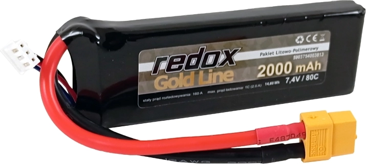 Redox gold line lipo akumulátor 2000 mah 7,4 v 80c xt-60