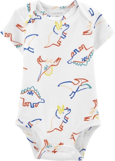 Carter's body s krátkým rukávem ivory Dino pro chlapce 3 m