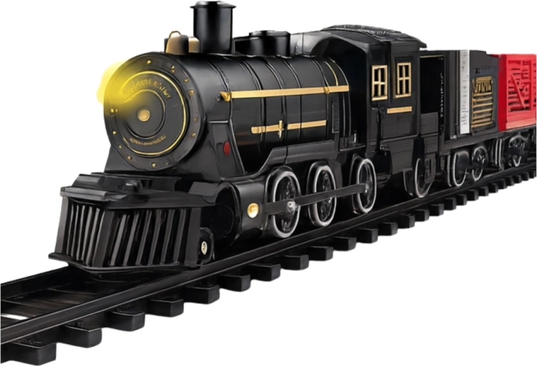Svítící parní lokomotiva s detailním zpracováním