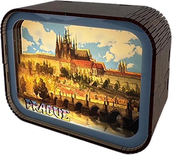 2Kids Toys dřevěná skládací LED lampička Praha – Karlův most a Hradčany