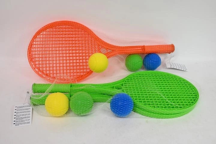 Plastové pálky na venkovní hry 55 cm + 3 pěnové míčky