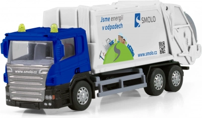 Popelářské auto s kovovou kabinou a plastovou korbou SMOLO 15 cm
