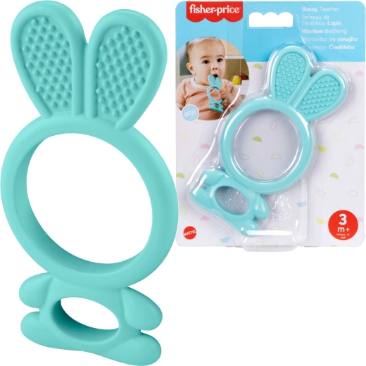 Fisher-Price měkké kousátko pro miminka – modrý králíček