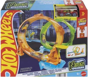 Hot Wheels neonová dráha s dvojitou smyčkou