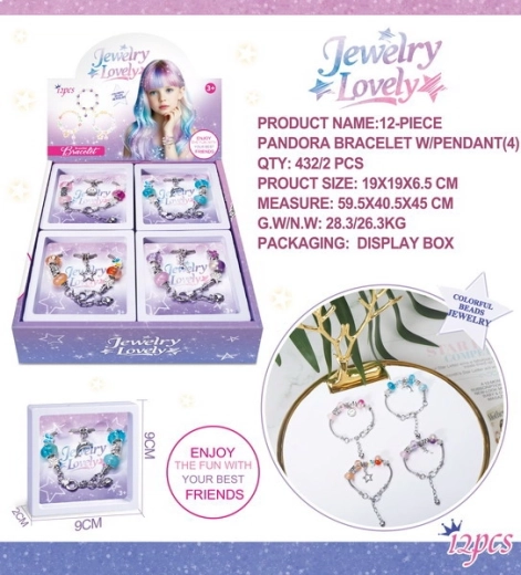 Náramek s přívěsky – smajlík, delfín, hvězdička a víla