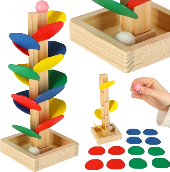 Dřevěný kuličkový strom MONTESSORI