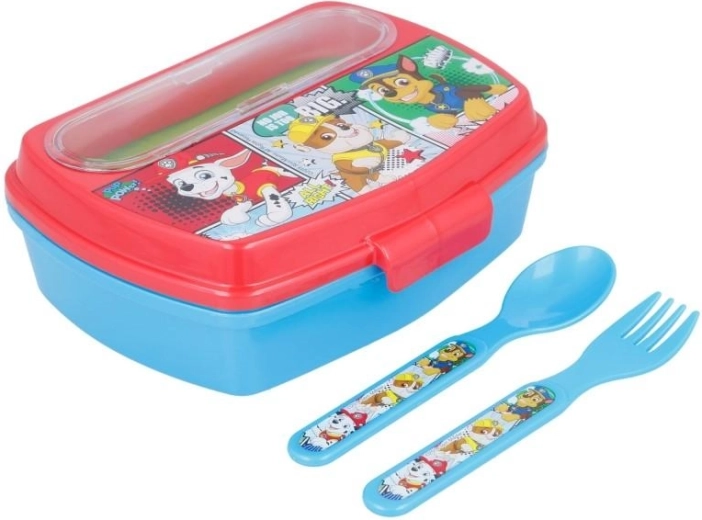 Box na svačinu s příborem Tlapková patrola