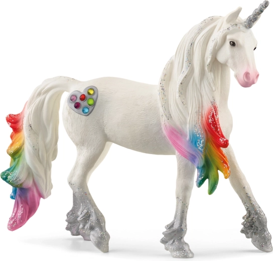 Schleich bayala duhový hřebec jednorožec se srdíčky