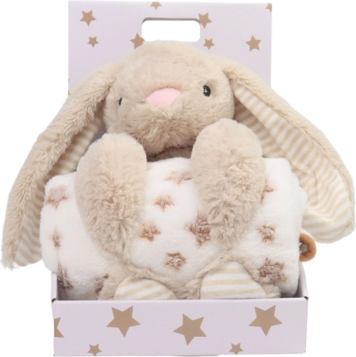 Carlo baby fleecová deka s plyšovým králíčkem Bunny beige - 1 kus