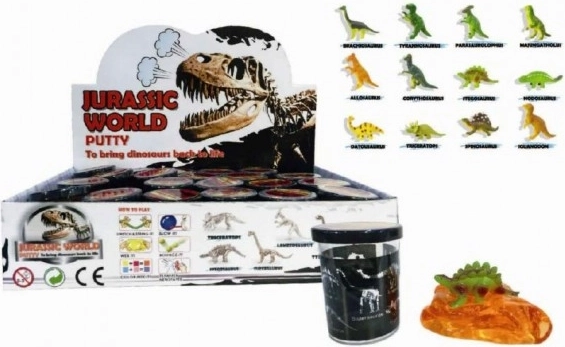 Sliz s dinosaury 80 g v kelímku, mix druhů