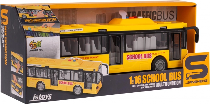 Žlutý školní autobus s funkcí světel a zvuku