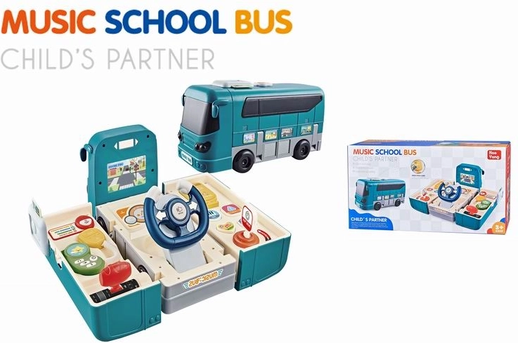 Interaktivní skládací autobus s volantem pro děti