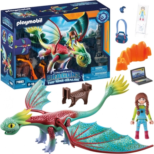 Playmobil dragons the nine realms – figurka draka a Alex, stavebnice 14 dílů