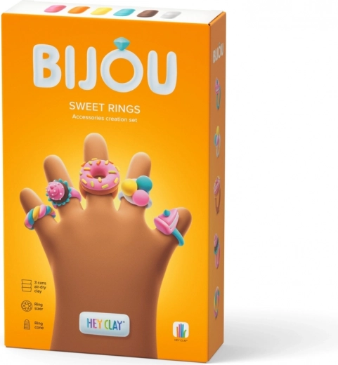 Modelína hey clay bijou sweet rings – sada na výrobu sladkých prstýnků