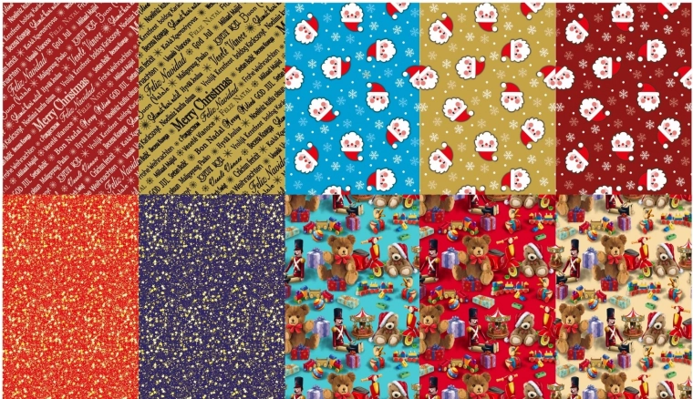 Balicí papír na Vánoce – mix motivů