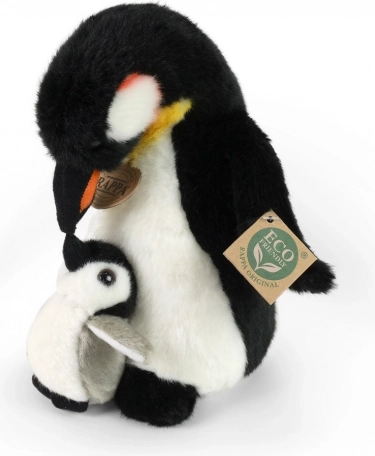 Plyšový tučňák s mládětem 22 cm eco-friendly