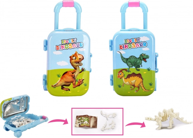 Dinosauří kostra v kufříku
