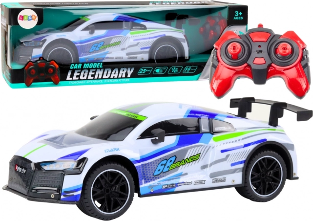 RC sportovní auto 1:10 s LED světly, rychlost 25 km/h – bílé
