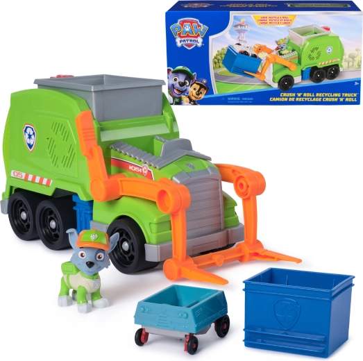 Paw Patrol recyklační auto Crush ’N’ Roll s postavičkou Rockyho eco