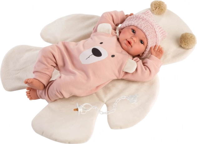Llorens New Born realistická panenka se zvuky, měkké látkové tělo, 36 cm