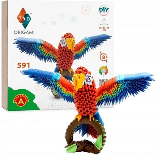 Origami 3D papoušek