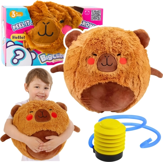 Pluszový skákací míč kapybara 50 cm s pumpičkou