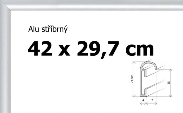 Hliníkový rám na puzzle A3 42 × 29,7 cm – stříbrný