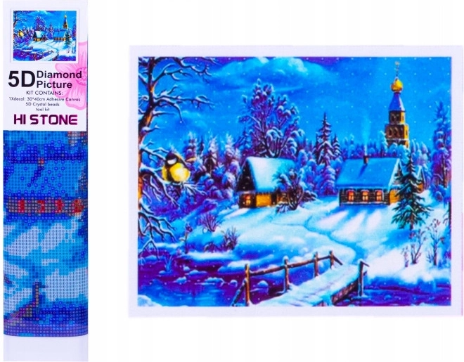 Norimpex diamantové malování zima v městečku 30 × 40 cm