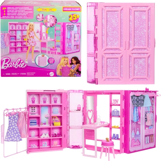 Barbie přenosný šatník snů Dream Closet s více než 25 doplňky