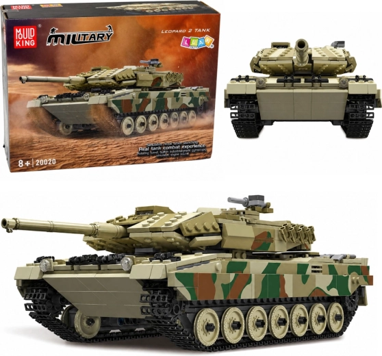 Rc stavebnice tank Leopard na dálkové ovládání (1100 dílků)
