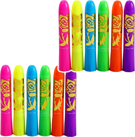 Neonová sada na malování obličeje - 12 ks