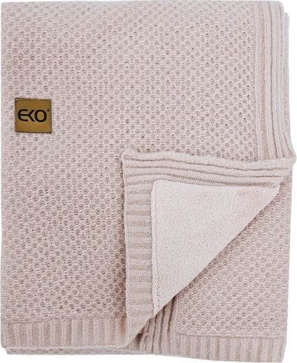 EKO pletená dětská deka s podšívkou rose pink 100 × 80 cm