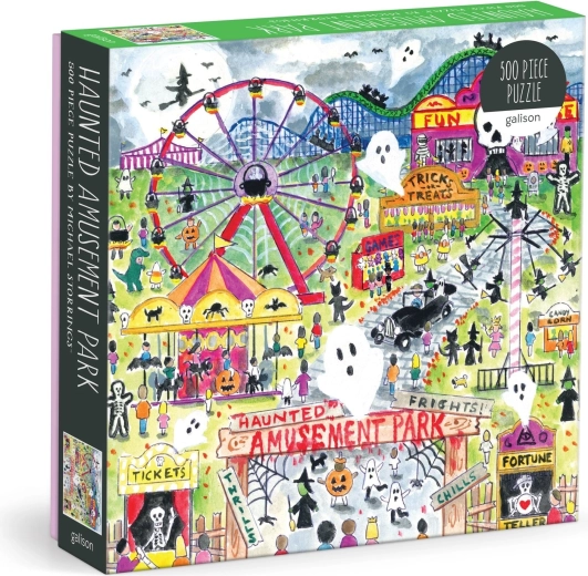 Galison čtvercové puzzle strašidelný zábavní park 500 dílků