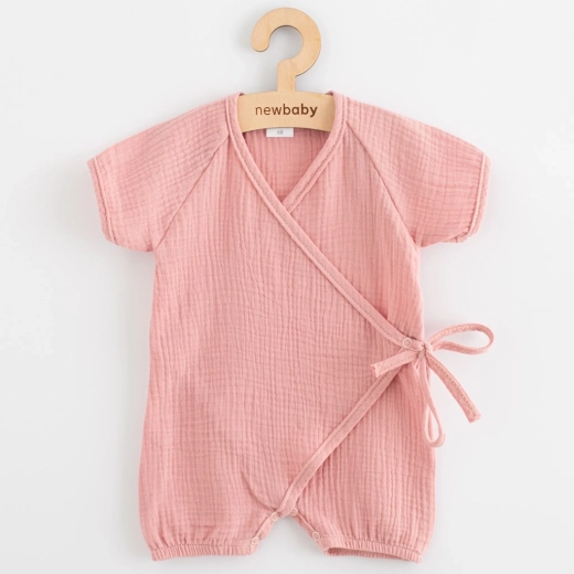 Kojenecký letní mušelínový overal New Baby růžový